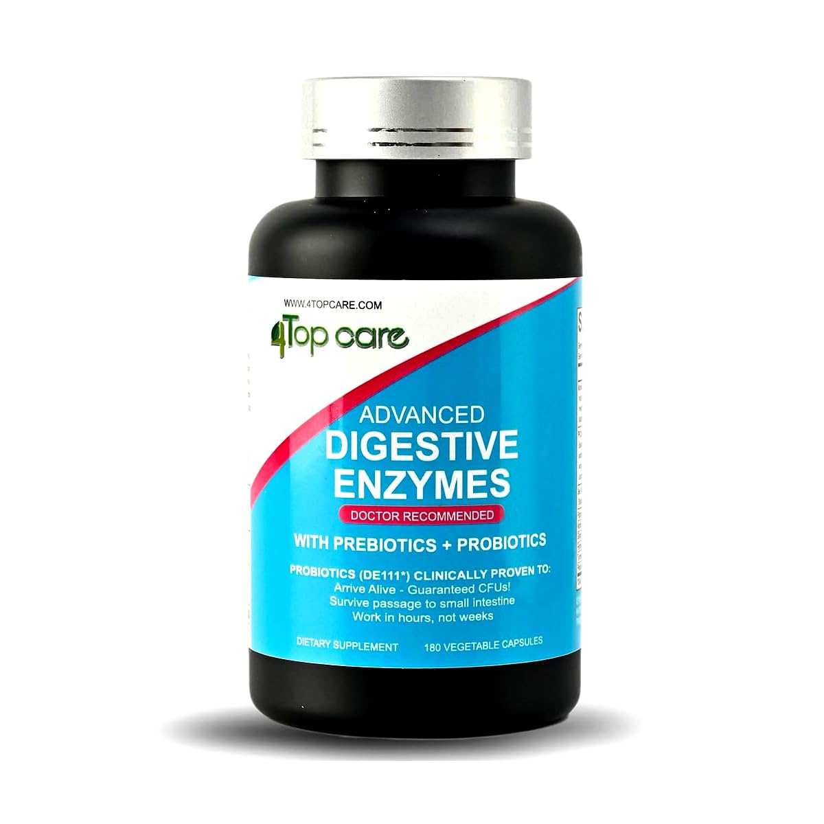 4 TOP CARE H4U Advanced Digestive Enzymes Capsules 180 Count