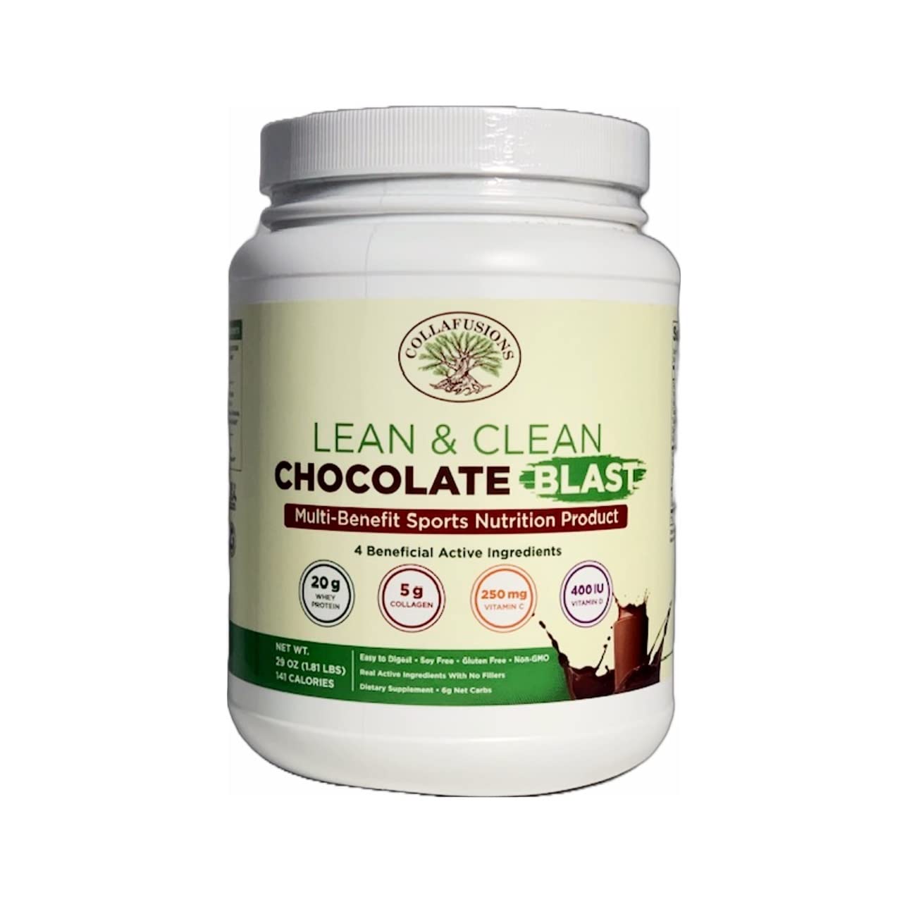 CollaFusions Whey Protein Isolate Powder with 5g Collagen Peptides and Vitamin C & D, Chocolate - 29 Servings