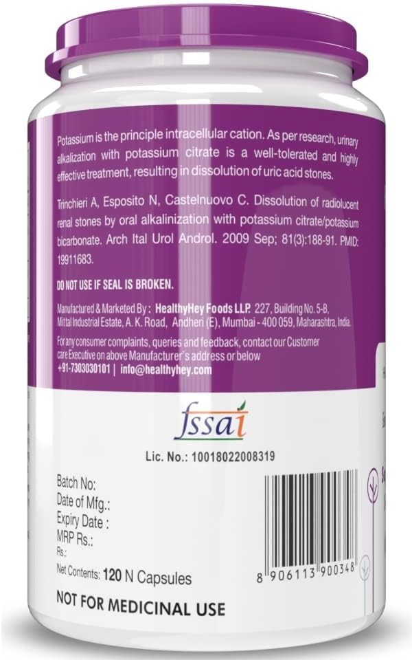 Generic Potassium Citrate 730mg Capsules, 120 Count