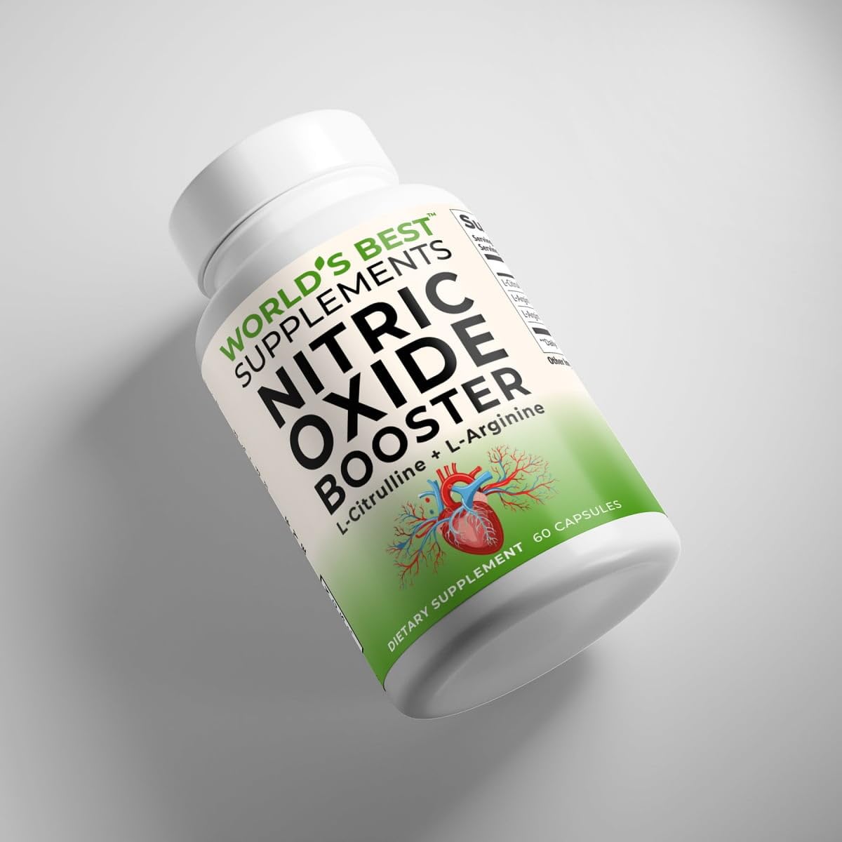 World's Best Supplements Nitric Oxide Booster, L-Arginine & L-Citrulline Complex, 400mg Capsule, 60 Capsules