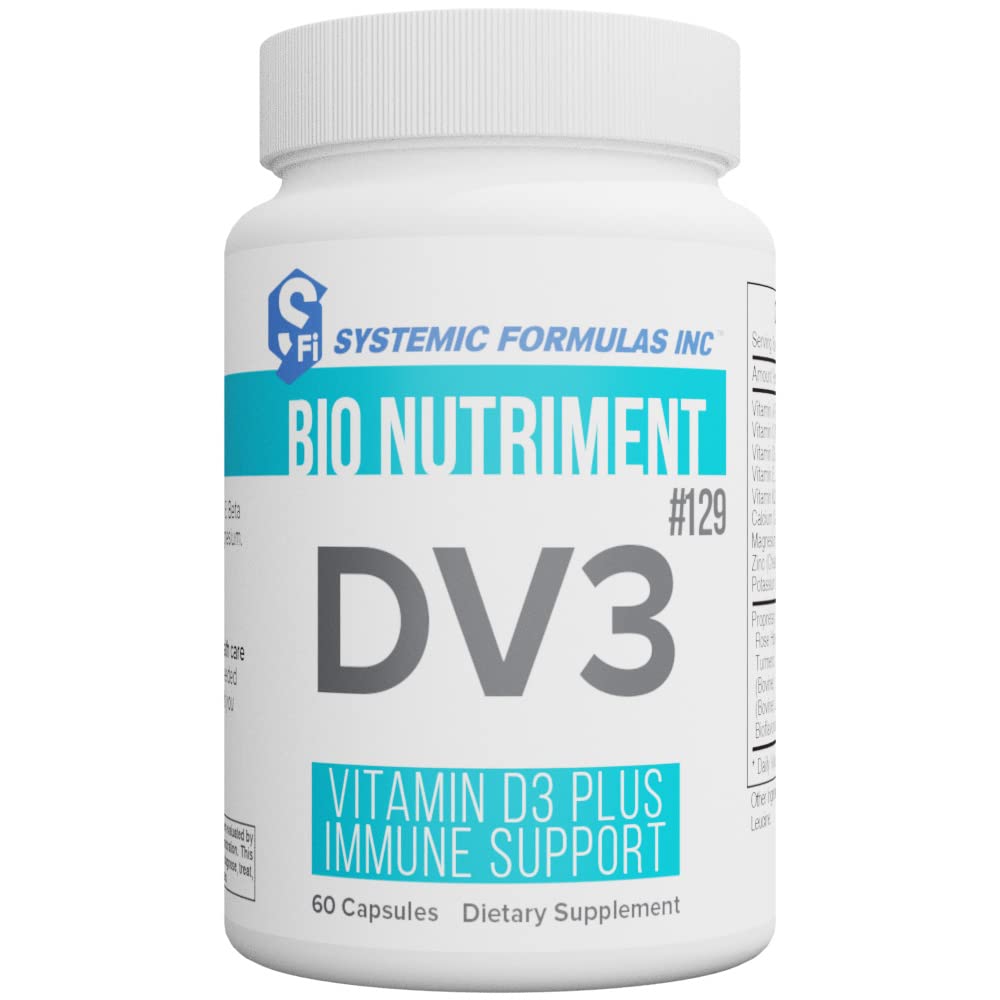 Systemic Formulas DV3 BioNutriment Vitamin D3 Plus Immune Support Capsule, 60 Count