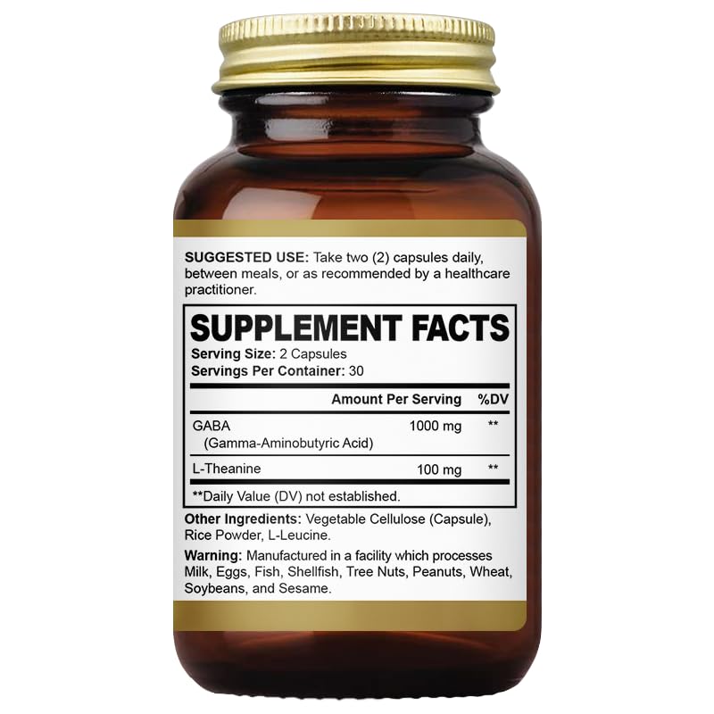 oppuland GABA & L-Theanine - Promotes Relaxation | Nervous System Support | Mood Support, 60 Capsules