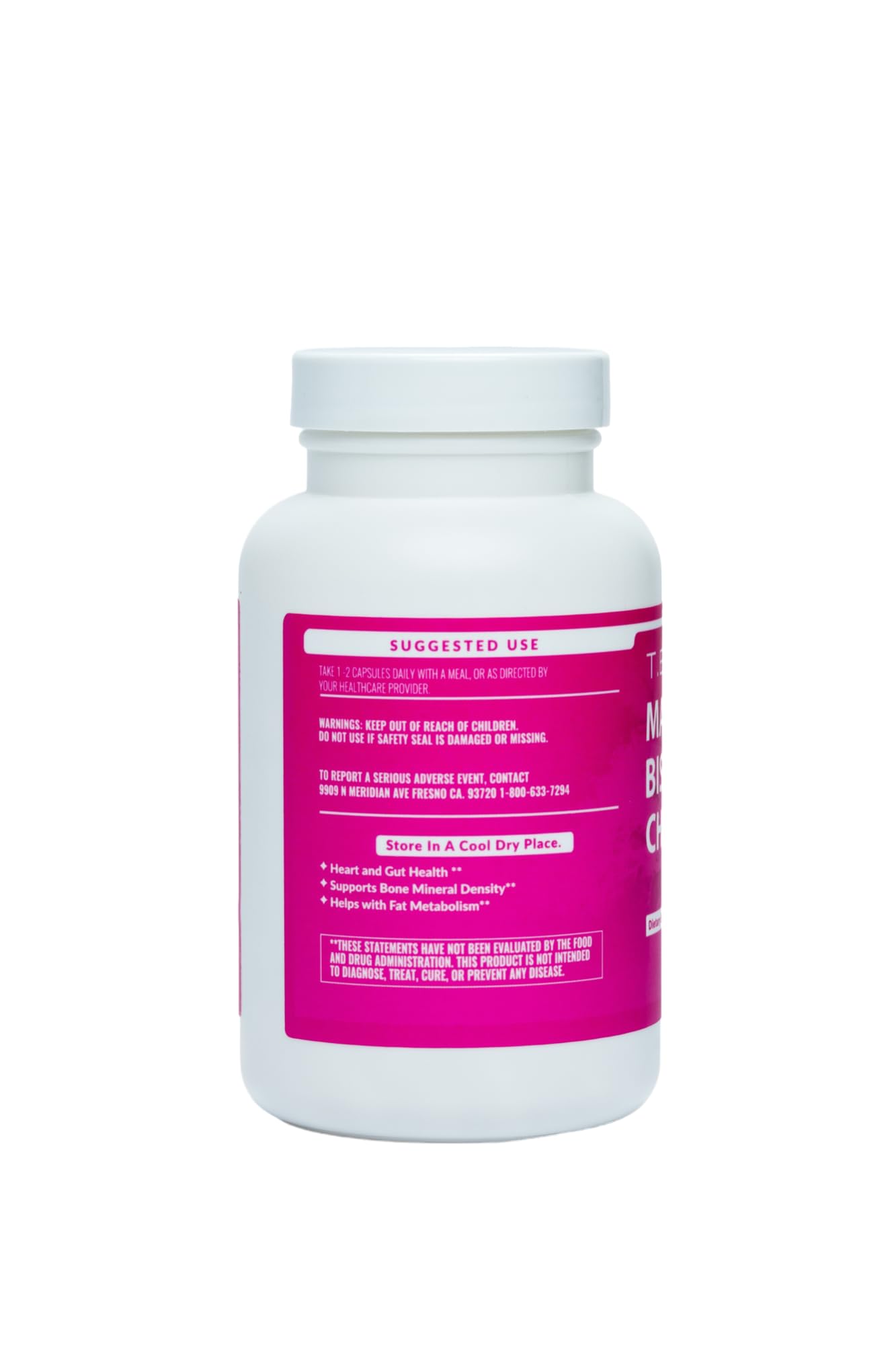 T.E.Neesby Magnesium Bisglycinate Chelate Supplement Capsule, 120 Count