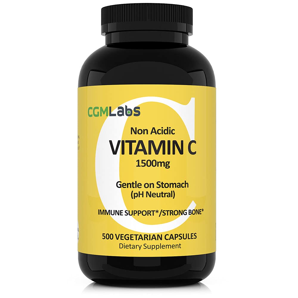 CGMLABS Non-Acidic Vitamin C 1500mg with Calcium Capsules 100