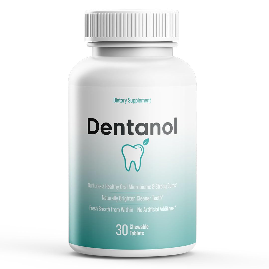 DENTANOL Oral Probiotic Supplement with Arctic Pine Resin & 4 Probiotic Strains, Chewable, 30 Count