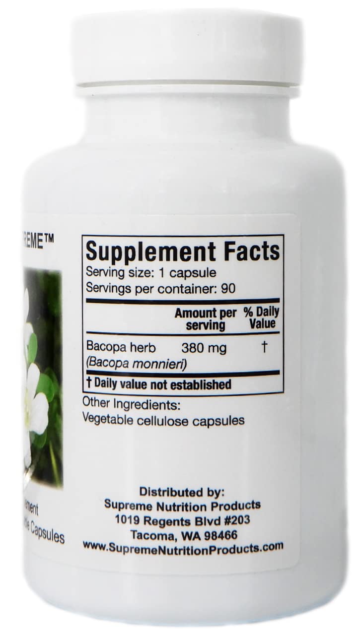 Supreme Nutrition Products Bacopa Capsules, 90 Count