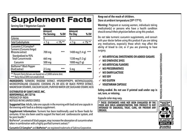 MUNCHIE MIX Strength Turmeric Extract Vegetarian Capsules, 1400 mg, 180 ct