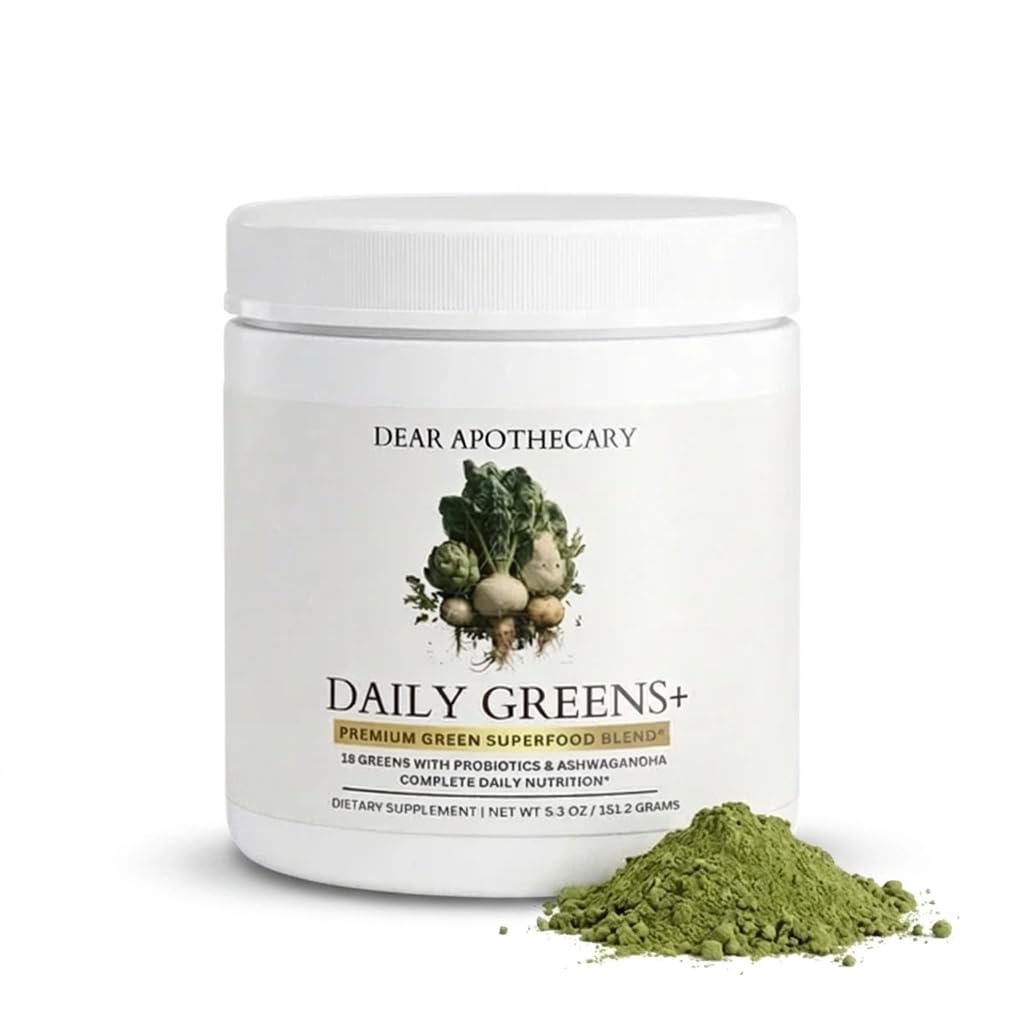 Dear Apothecary Daily Greens+ Organic Superfood Powder 5.3 Ounce