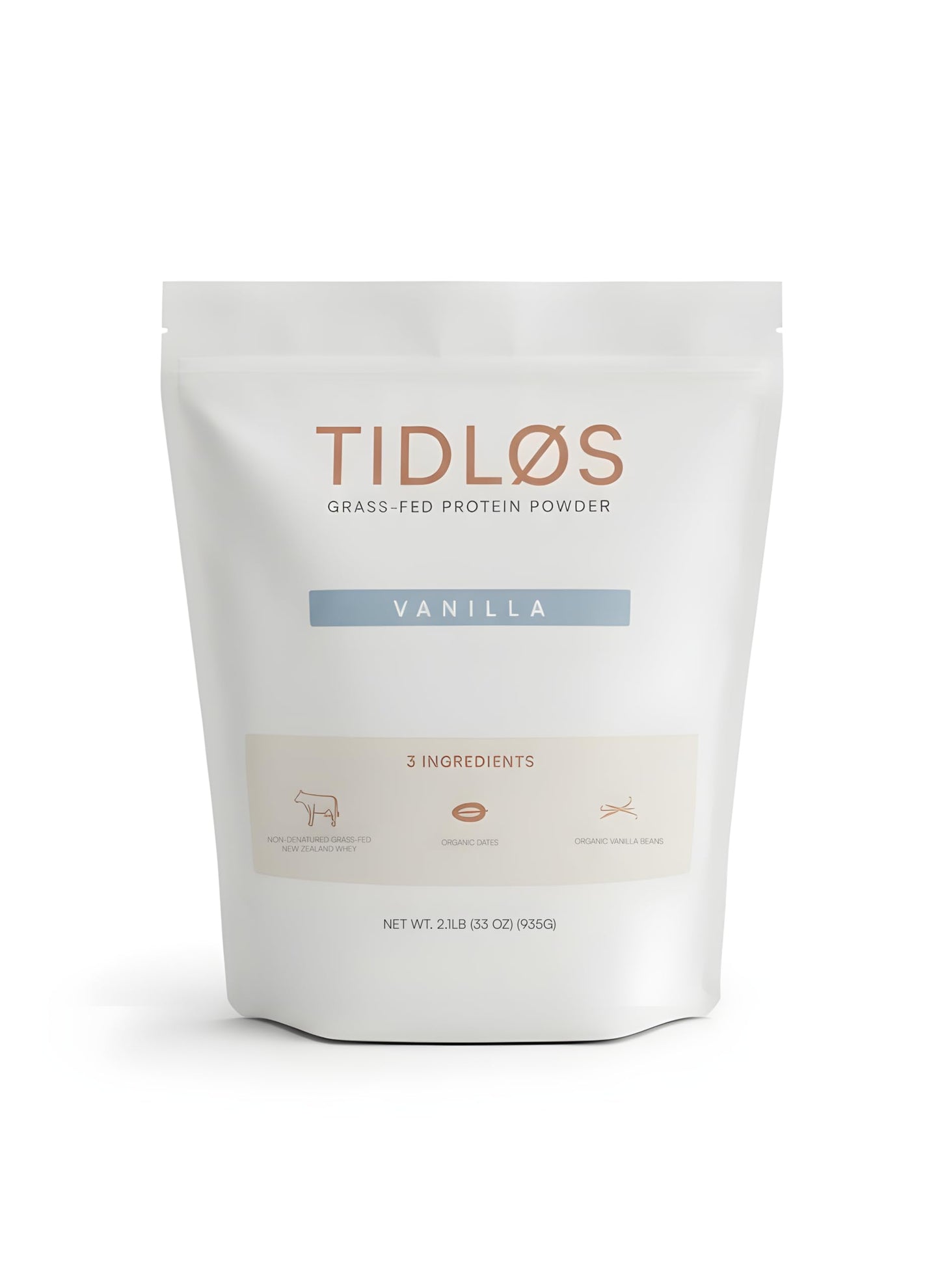 Aplos Modern Nutrition TIDLOS Grass Fed Whey Protein Powder, Vanilla, 33 Servings