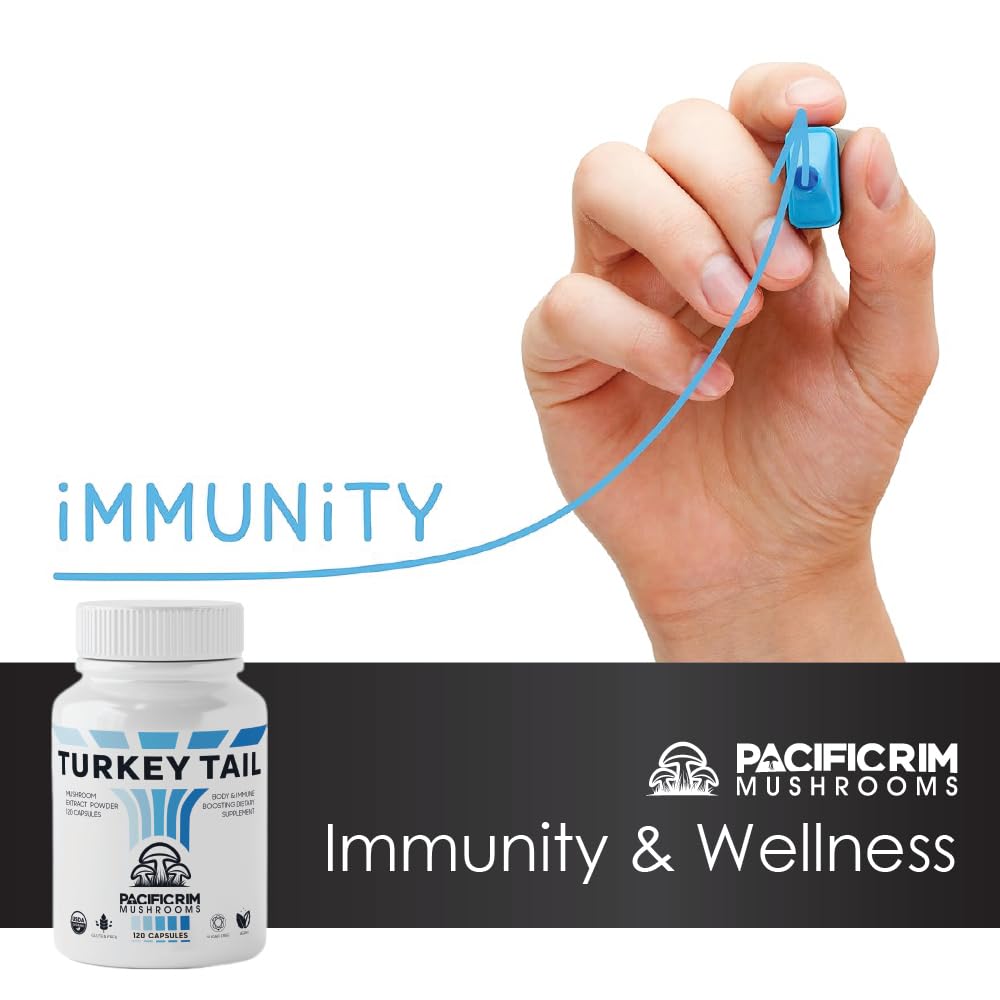 Pacific Rim Mushrooms Turkey Tail Supplement 120 Capsules