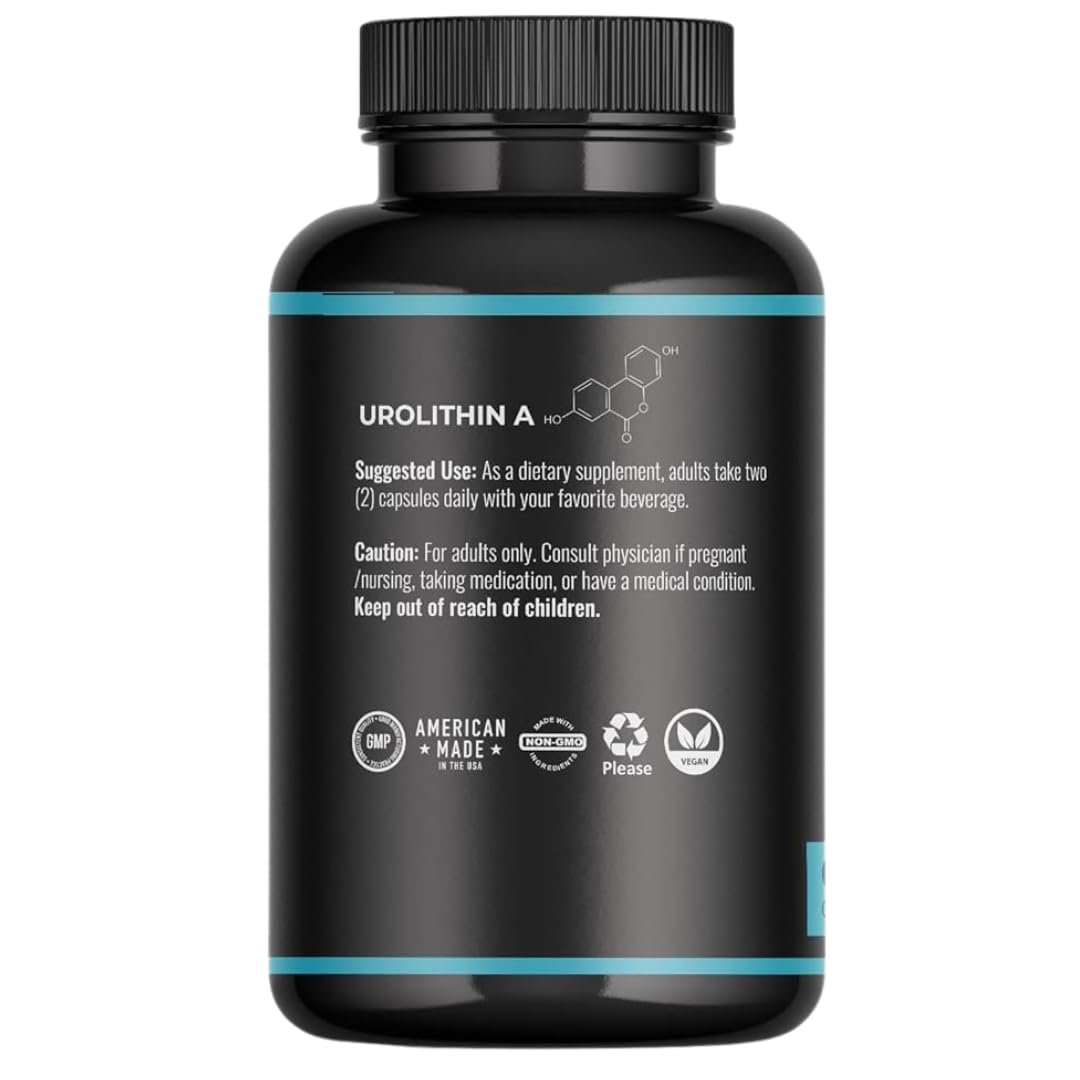 The Supermom Company Urolithin A Plus Black Pepper Dietary Supplement, 60 Vegetable Capsules