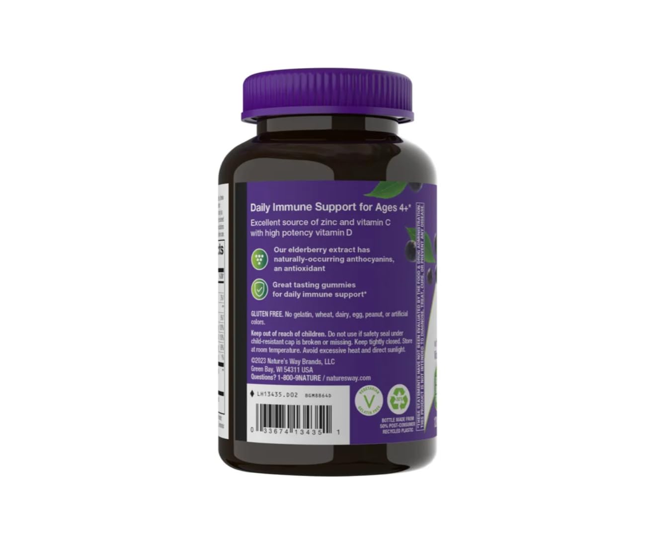 Nature's Way Sambucus Elderberry with Vitamin C and Zinc Gummies, 1 Count