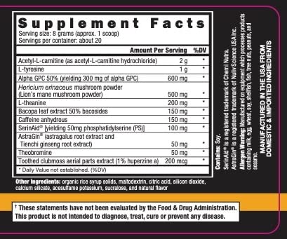 CONTROLLED LABS Orange Brainwash Powder, 5.6 Ounce