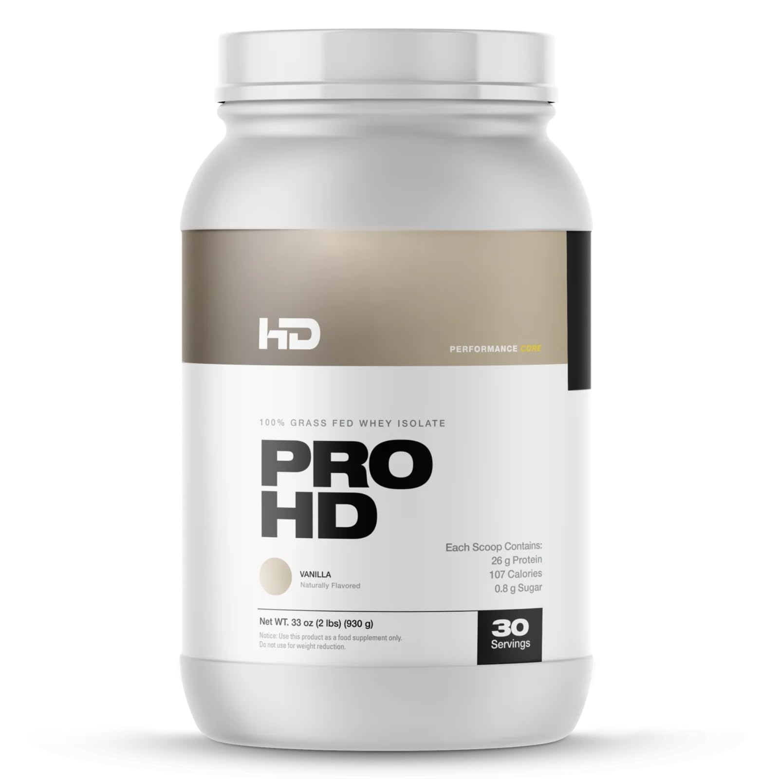 HD MUSCLE ProHD Protein Whey Isolate Powder, 30 Servings Vanilla