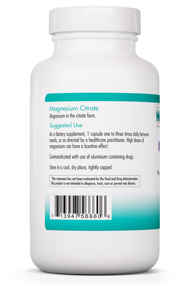 Allergy Research Group Magnesium Citrate Capsules 180 Count