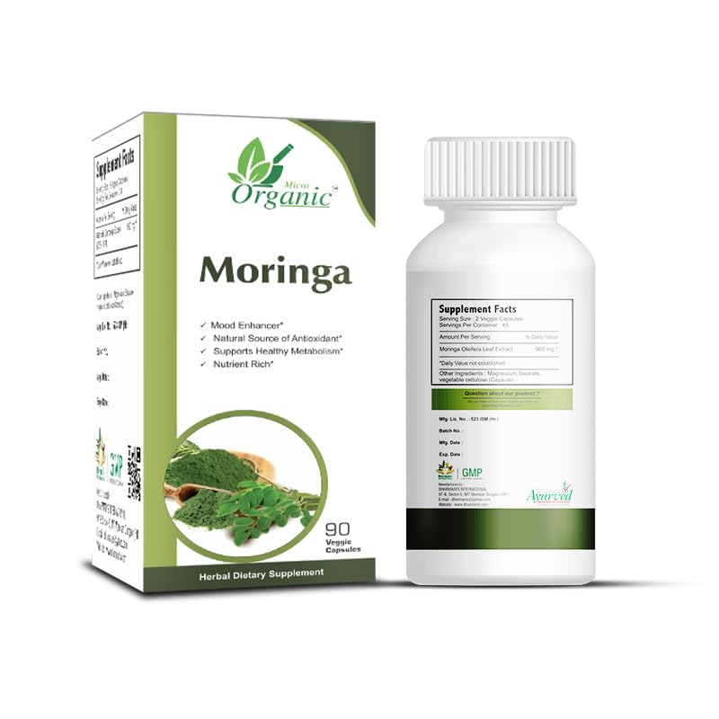 Generic Moringa Oleifera Leaf Extract 960mg Capsules, 180 Capsules