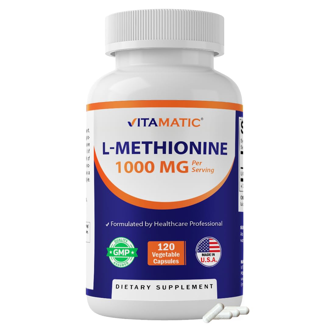 Vitamatic L-Methionine 1000 mg Capsule, 120 Count