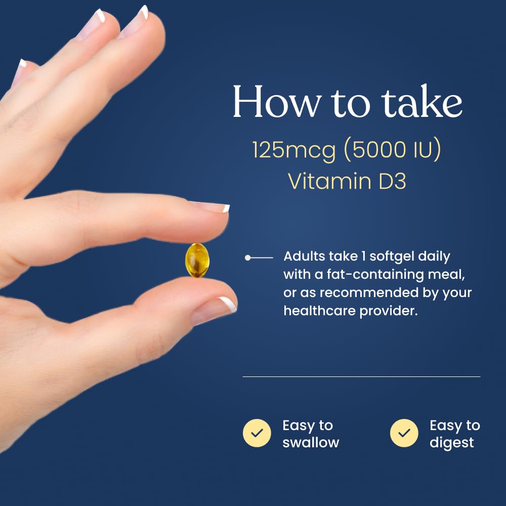 Better Way Health Vitamin D3 5000 IU Softgel 120 Softgels