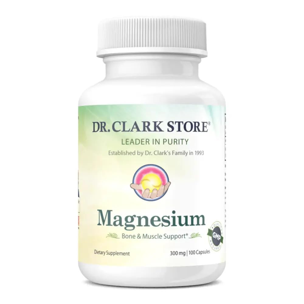 Dr Clark Store Magnesium Oxide Supplement 300mg Capsule, 100 Count