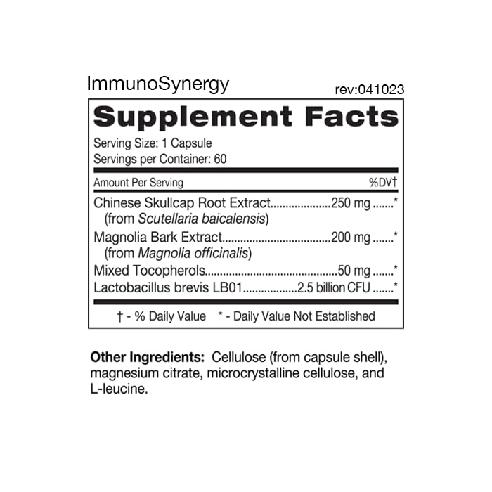 D'Adamo Personalized Nutrition ImmunoSynergy Capsule 60 Count