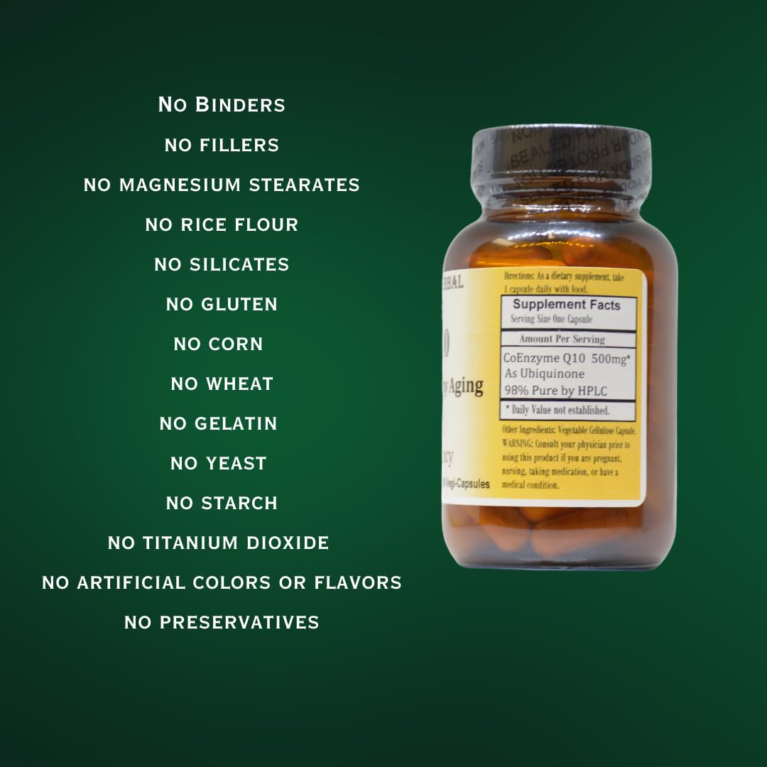 Barlowe's Herbal Elixirs CoQ10 Ubiquinone Hi-Potency Capsule, 60 Veggie Capsules