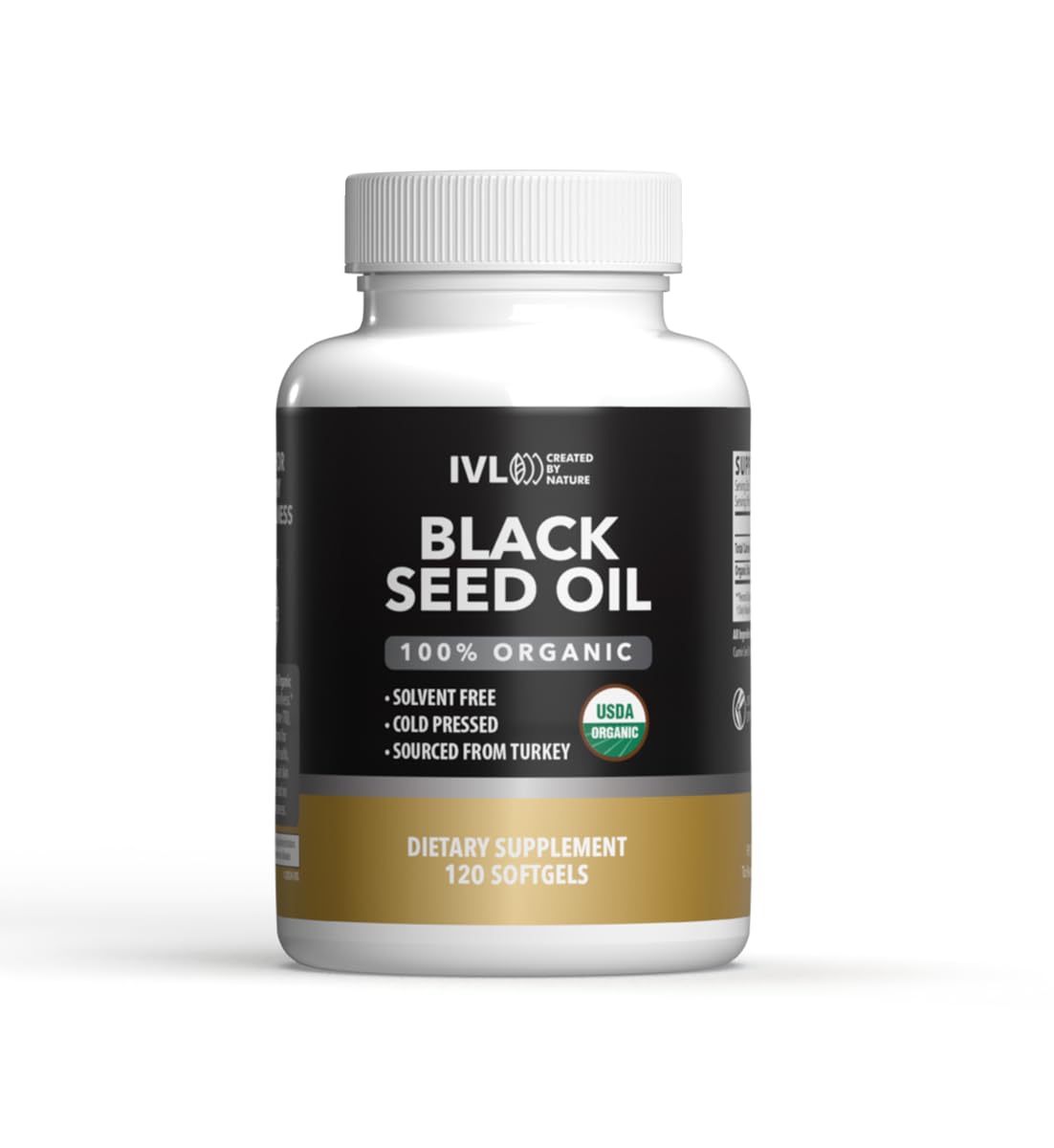 IVL Black Seed Oil Organic Capsules 120 Count