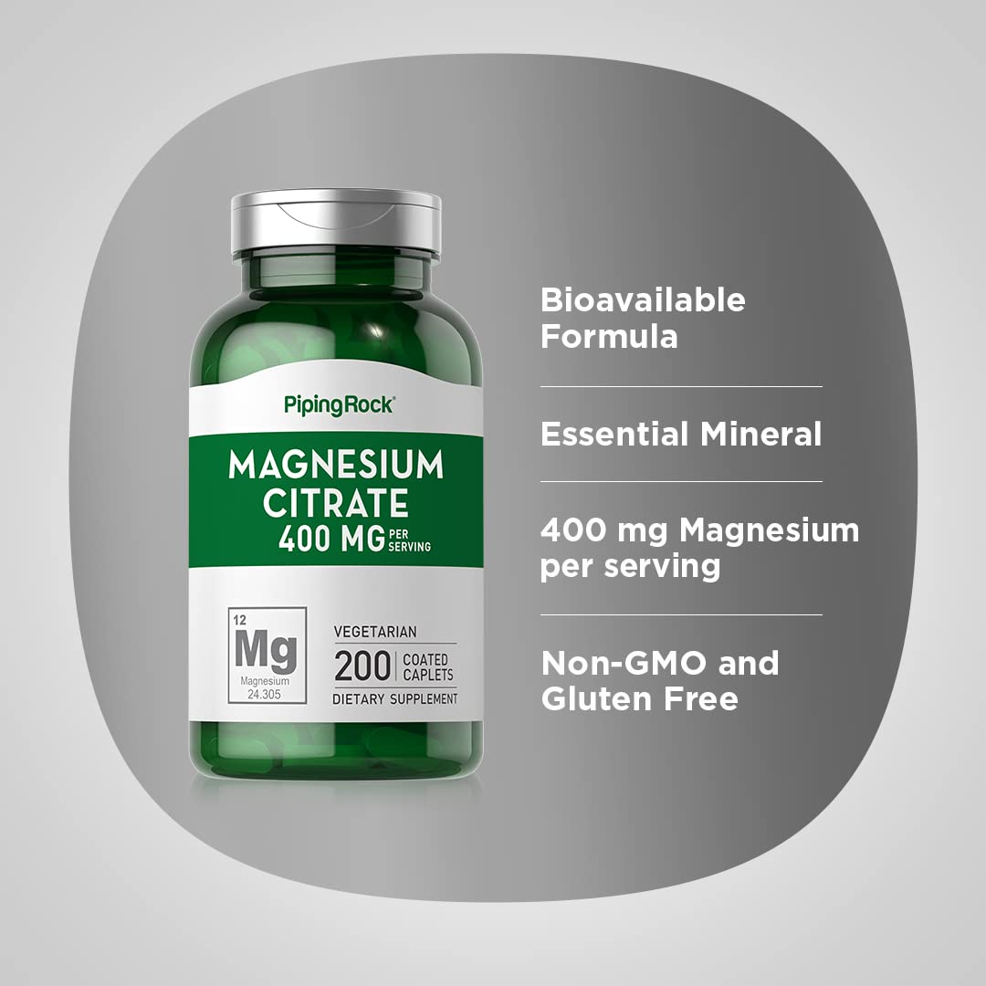 Piping Rock Magnesium Citrate 400 mg Caplets 200