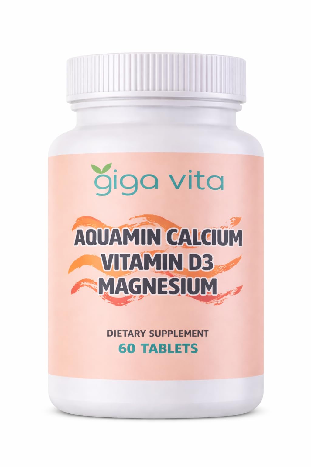 Giga Vita Aquamin Calcium with Vitamin D3 & Magnesium – Bone, Joint & Muscle Support – Plant-Based Marine Calcium from Red Algae – 60 Capsules
