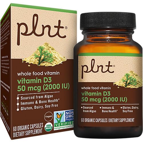 plnt Vitamin D3 50 mcg (2,000 IU) Capsules, 60 Count