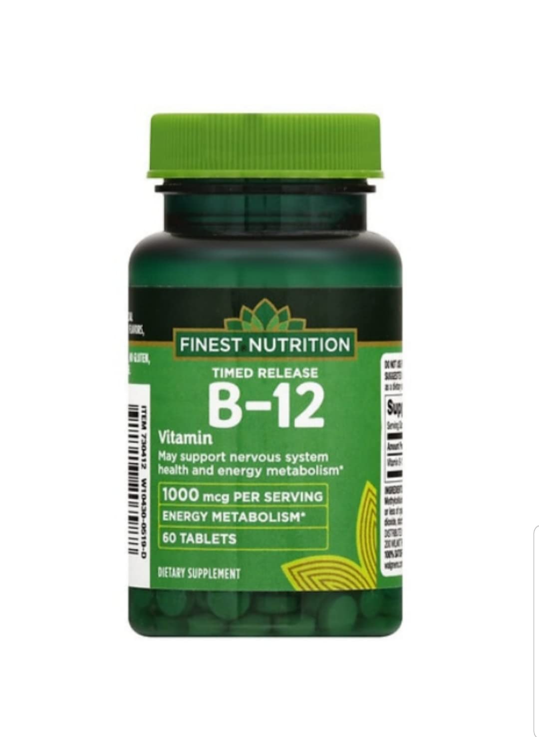 Finest Nutrition B-12 1000mcg 60 Tablets, 2 Bottles