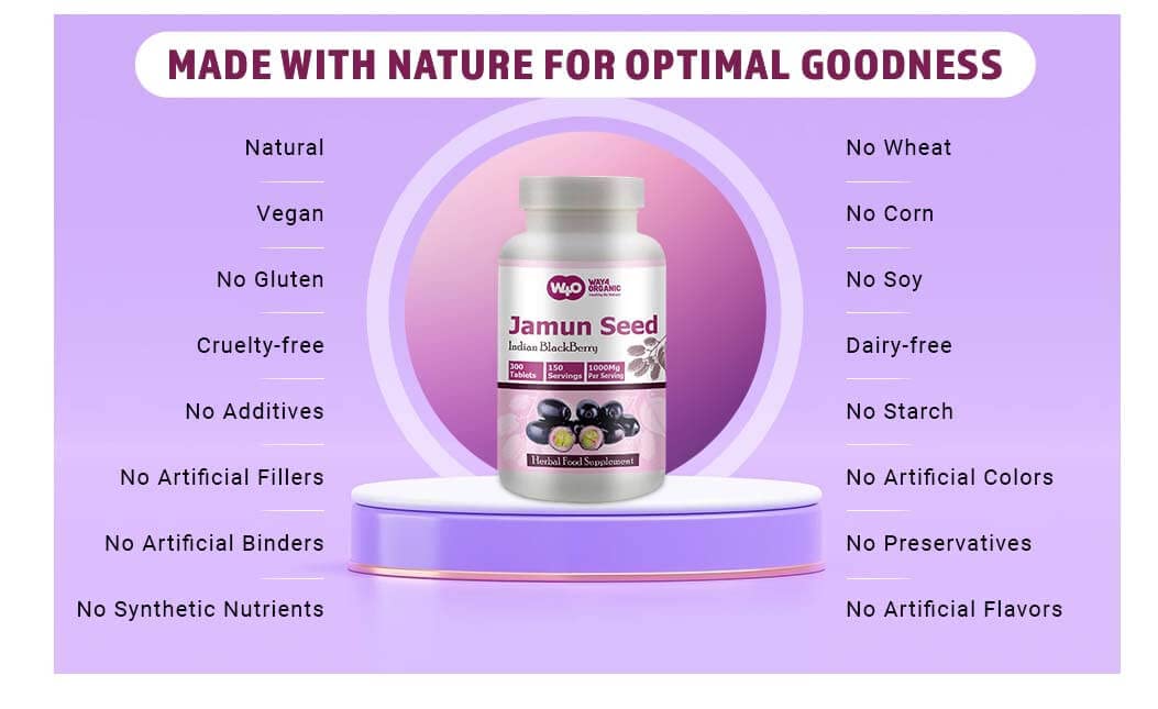 WAY 4 ORGANIC W4O Jamun Seed Tablets - 1 Pack