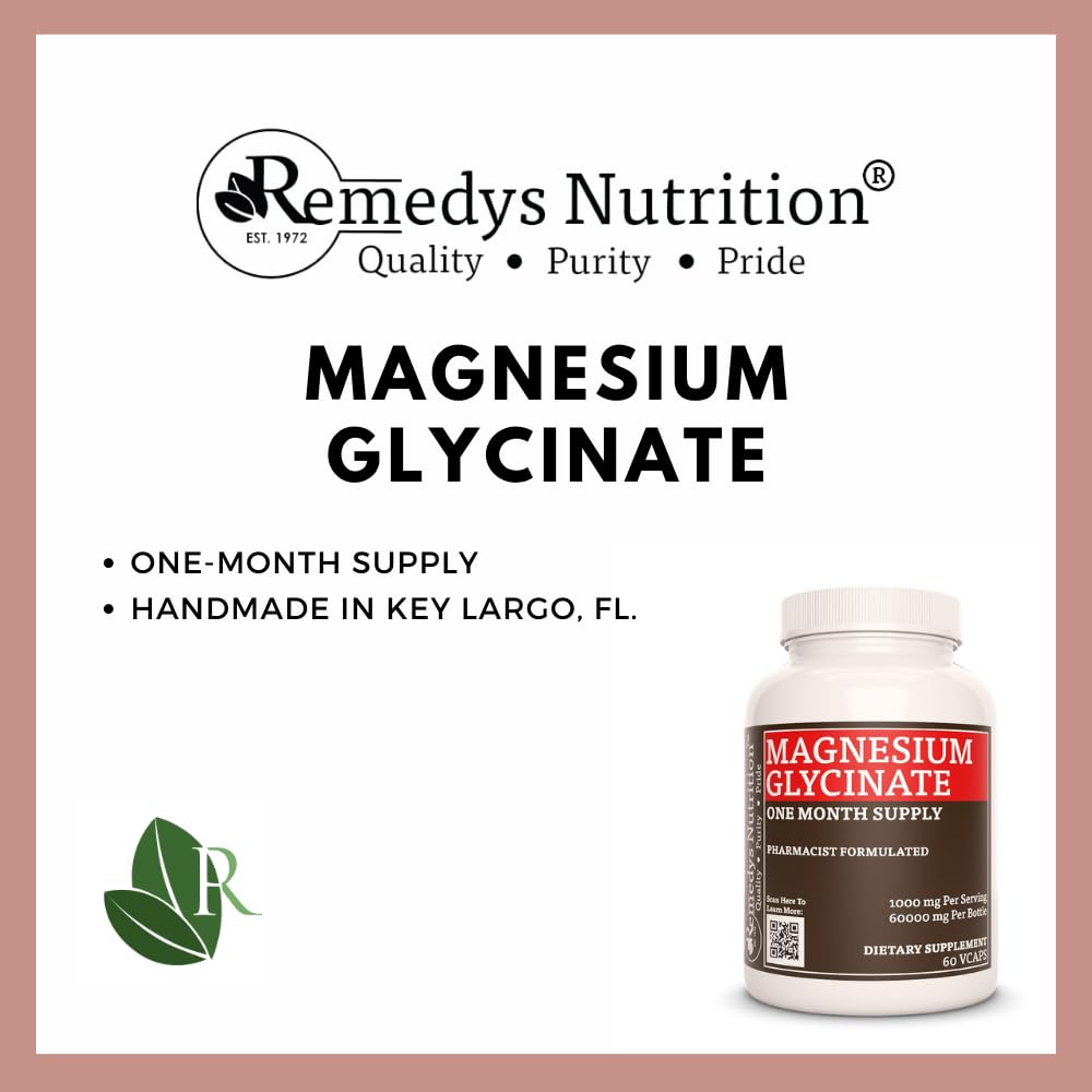 Remedy’s Nutrition Magnesium Glycinate 1000 mg Capsules, 60 Count