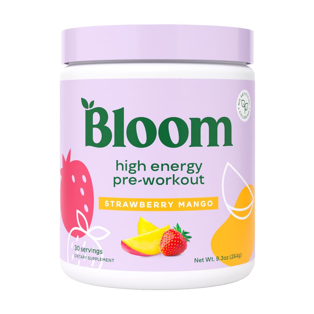 Bloom Nutrition Pre Workout Powder 30 Servings (9.3 oz)