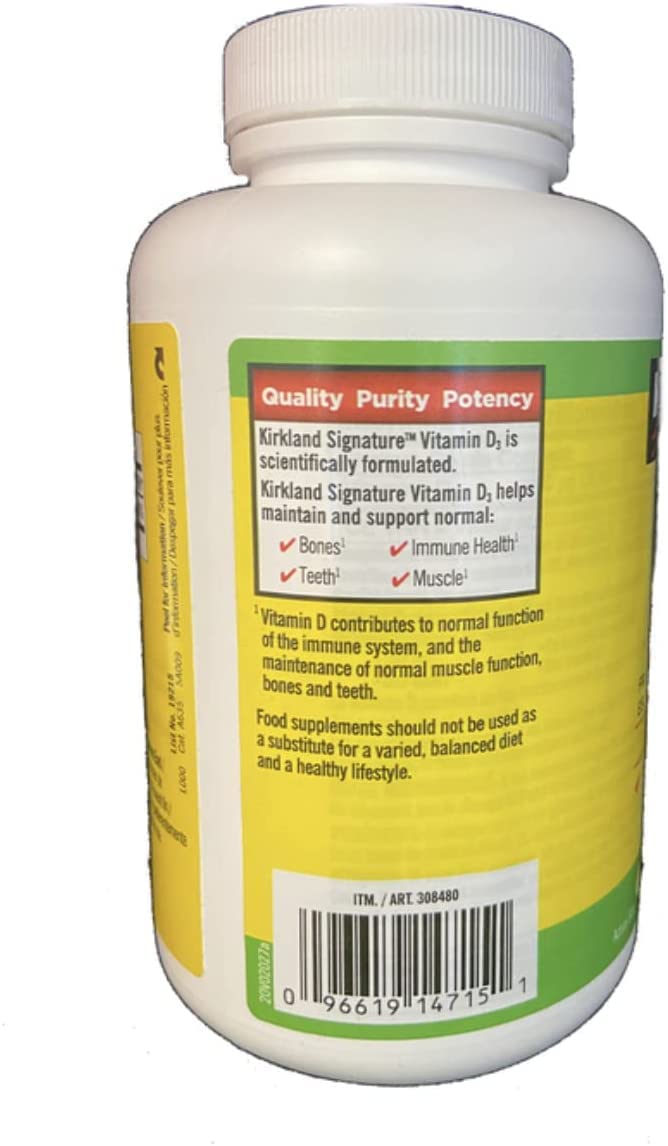 Kirkland Vitamin D3 Maximum Strength Softgels 1200