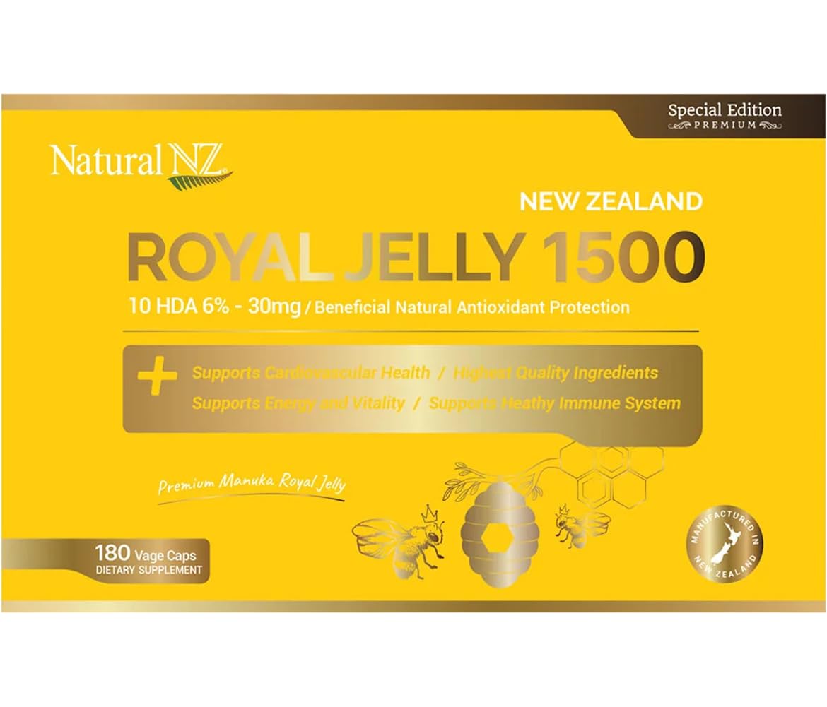 Natural NZ Premium Royal Jelly 1,500mg Capsule, 180 Capsules