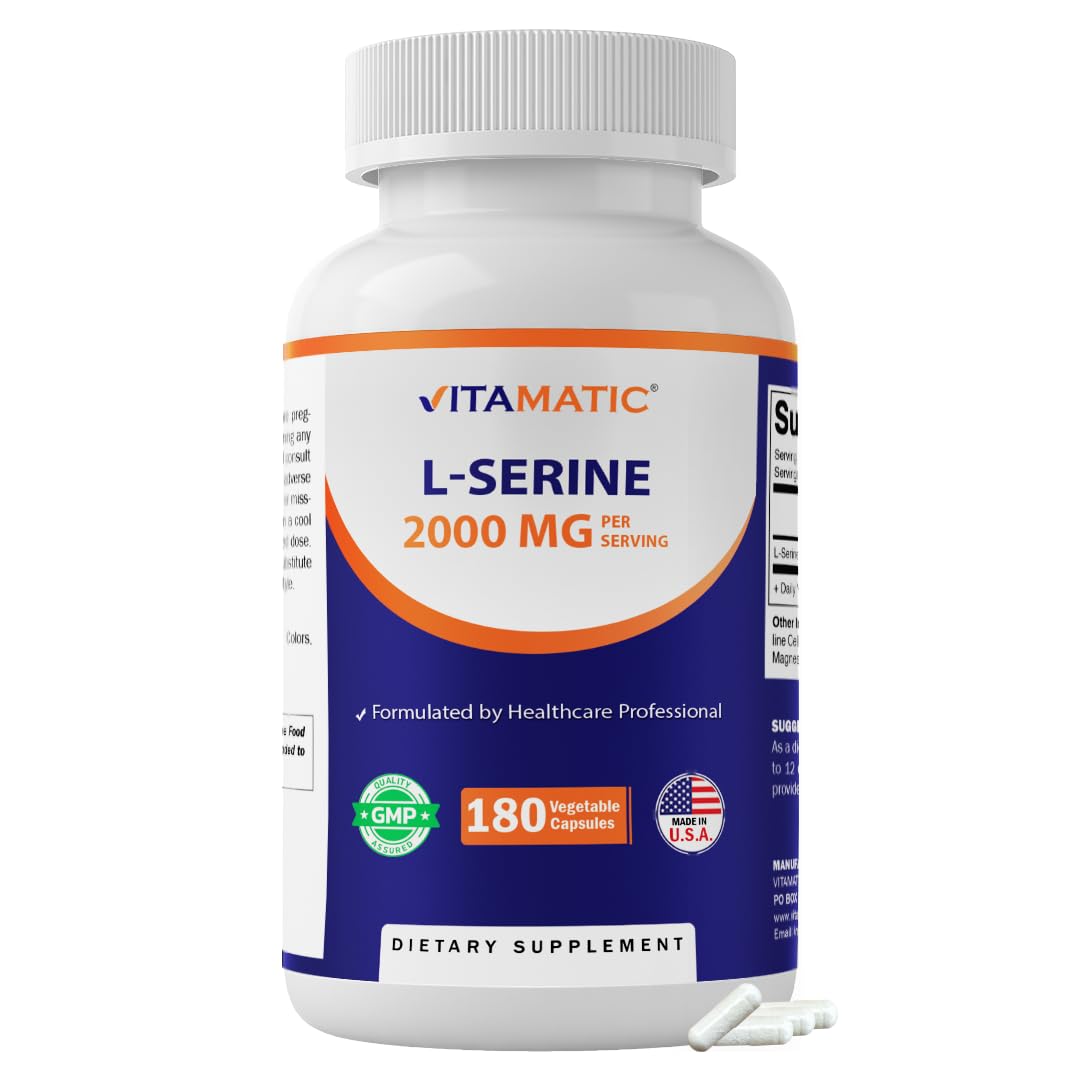 Vitamatic L-Serine 2000 mg Capsule, 180 Count