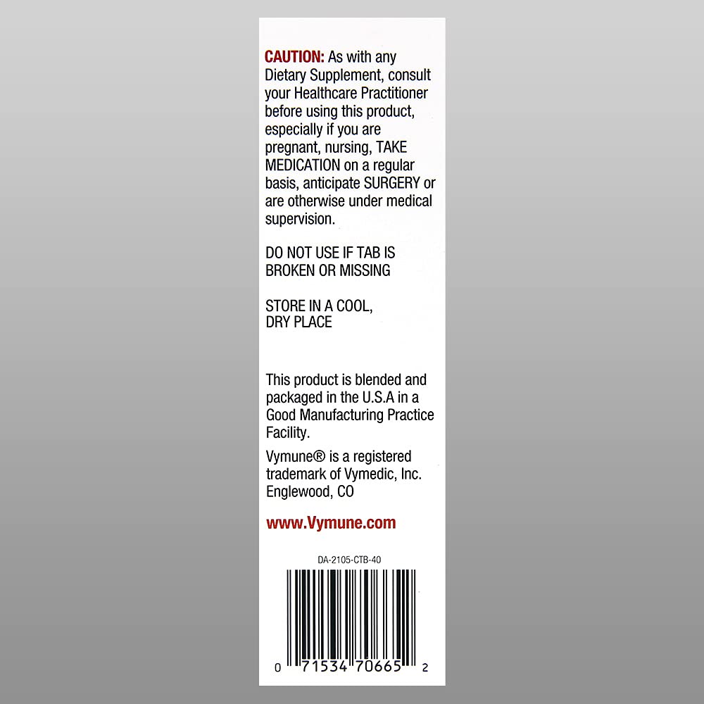 VYMEDIC Vymune Amino-Acid Advanced Immune Support Supplement Meltaway Tablets, 40 Count