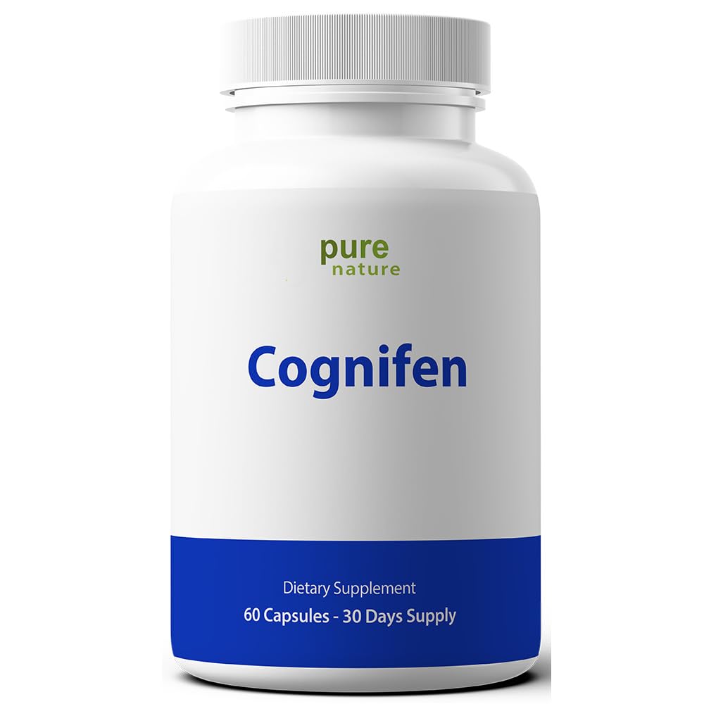 PureNature Plus Cognifen Memory Support Nootropic with Bacopa, Phosphatidylserine, Huperzine A, DHA, Choline and More Capsules, 60 Count