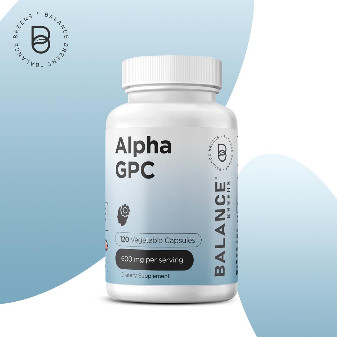 Balancebreens Alpha GPC Choline Supplement 600mg Capsule, 120 Count