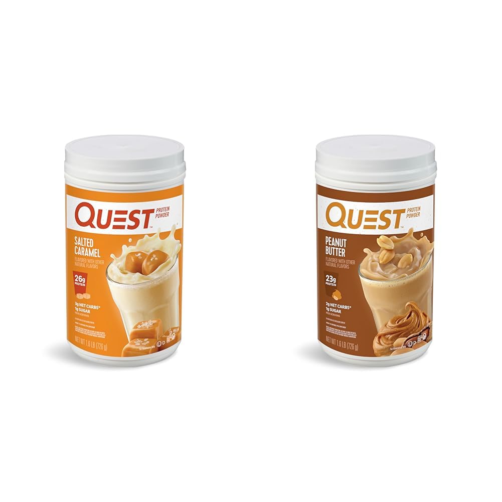 Quest Nutrition Salted Caramel Protein Powder & Peanut Butter Protein Powder, 2 Pack