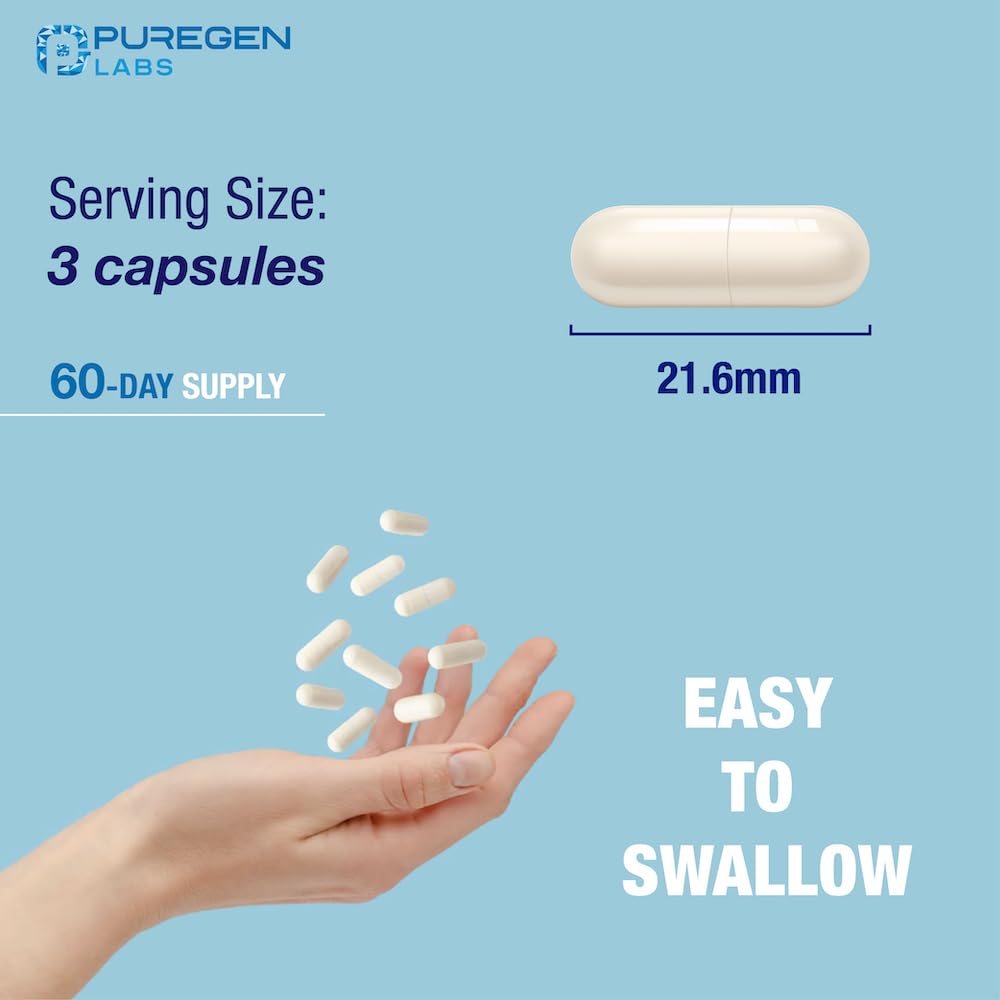 P Puregen Labs Magnesium Taurate 1500mg per Serving Capsule, 360 Veggie Caps