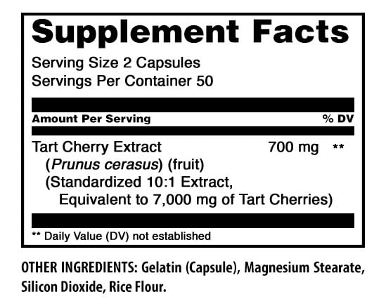 Amazing Nutrition Amazing Formulas Tart Cherry 700 Mg 10:1 Extract Capsules 100