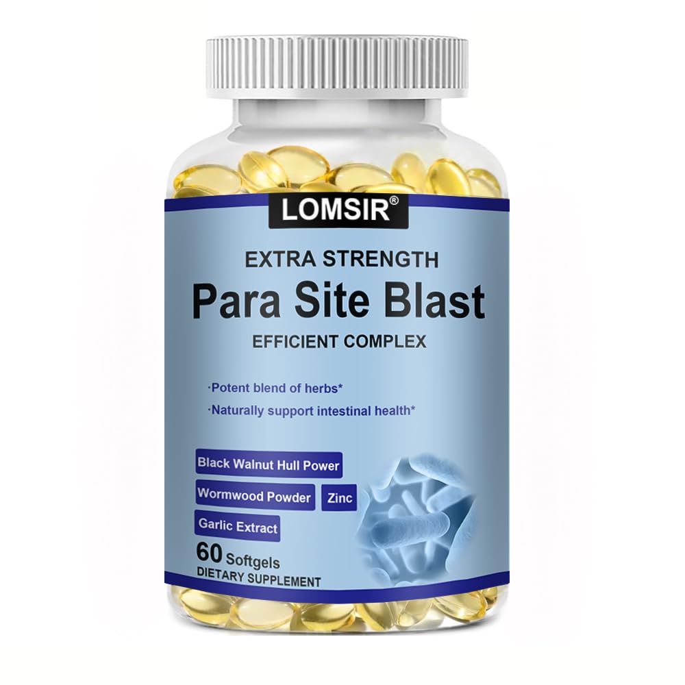 LOMSIR Premium para Site Blast - Intestine Health with Black Walnut, Wormwood Powder & More - Cleanse, Detox, Intestinal Guard Formula Supplement for Humans Softgels, 60 Count