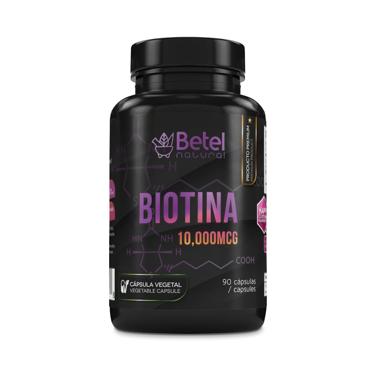 Betel Natural Biotin 10,000 mcg Capsule, Hair, Skin & Nails Health, 90 Capsules