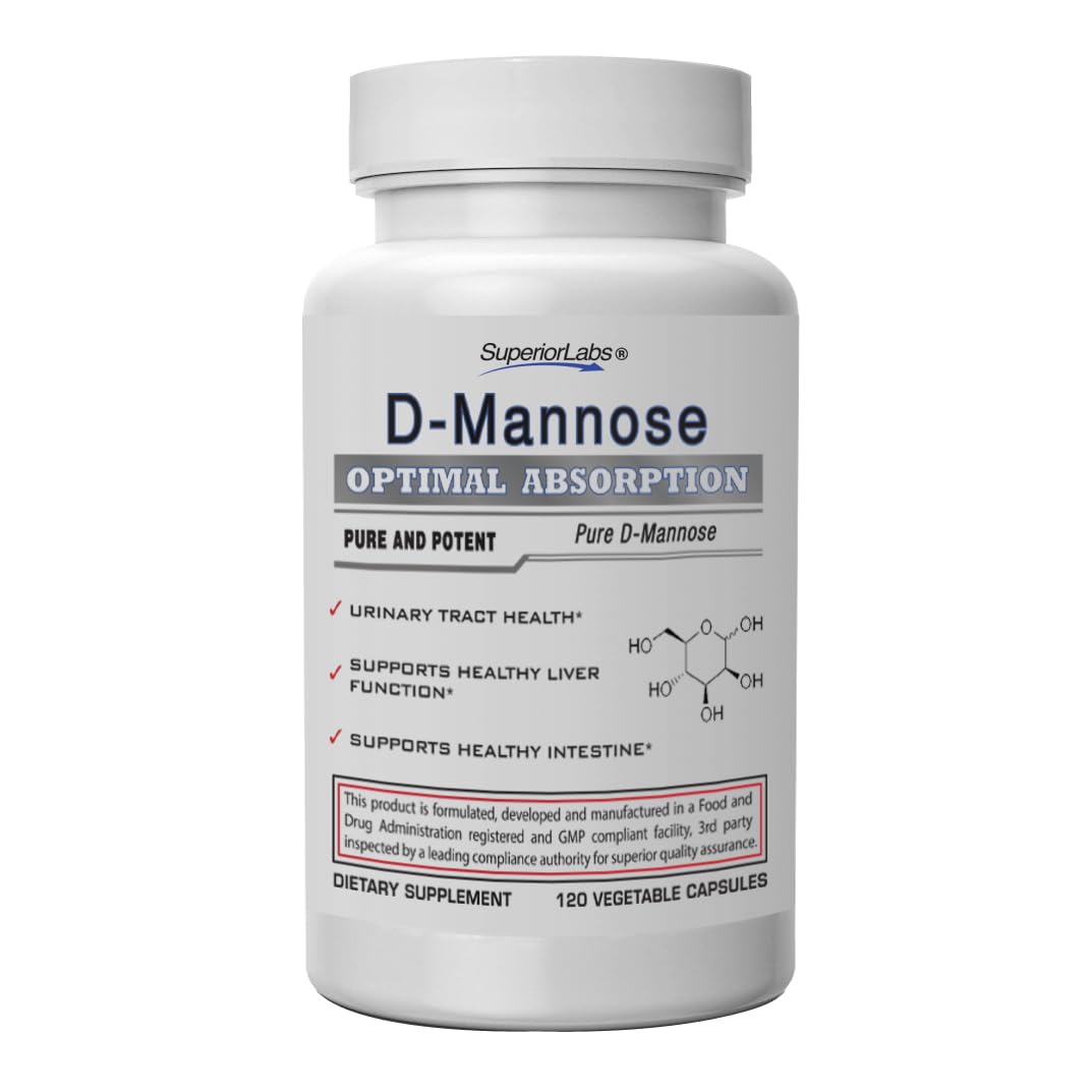 Superior Labs D-Mannose 500 mg Capsule, 120 Capsules