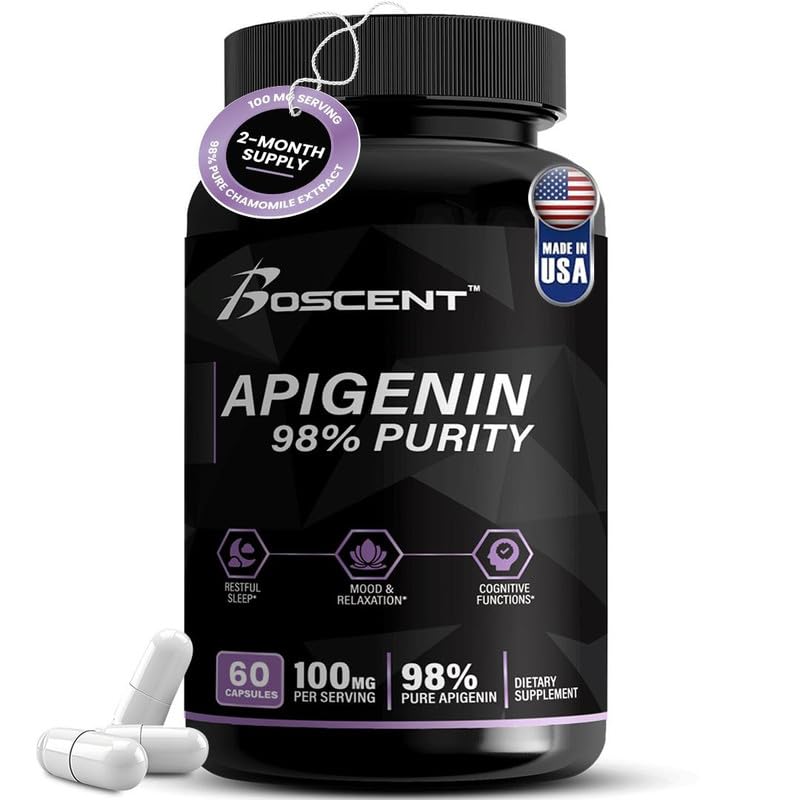BOSCENT Apigenin Supplement 100mg Capsules, 60 Count