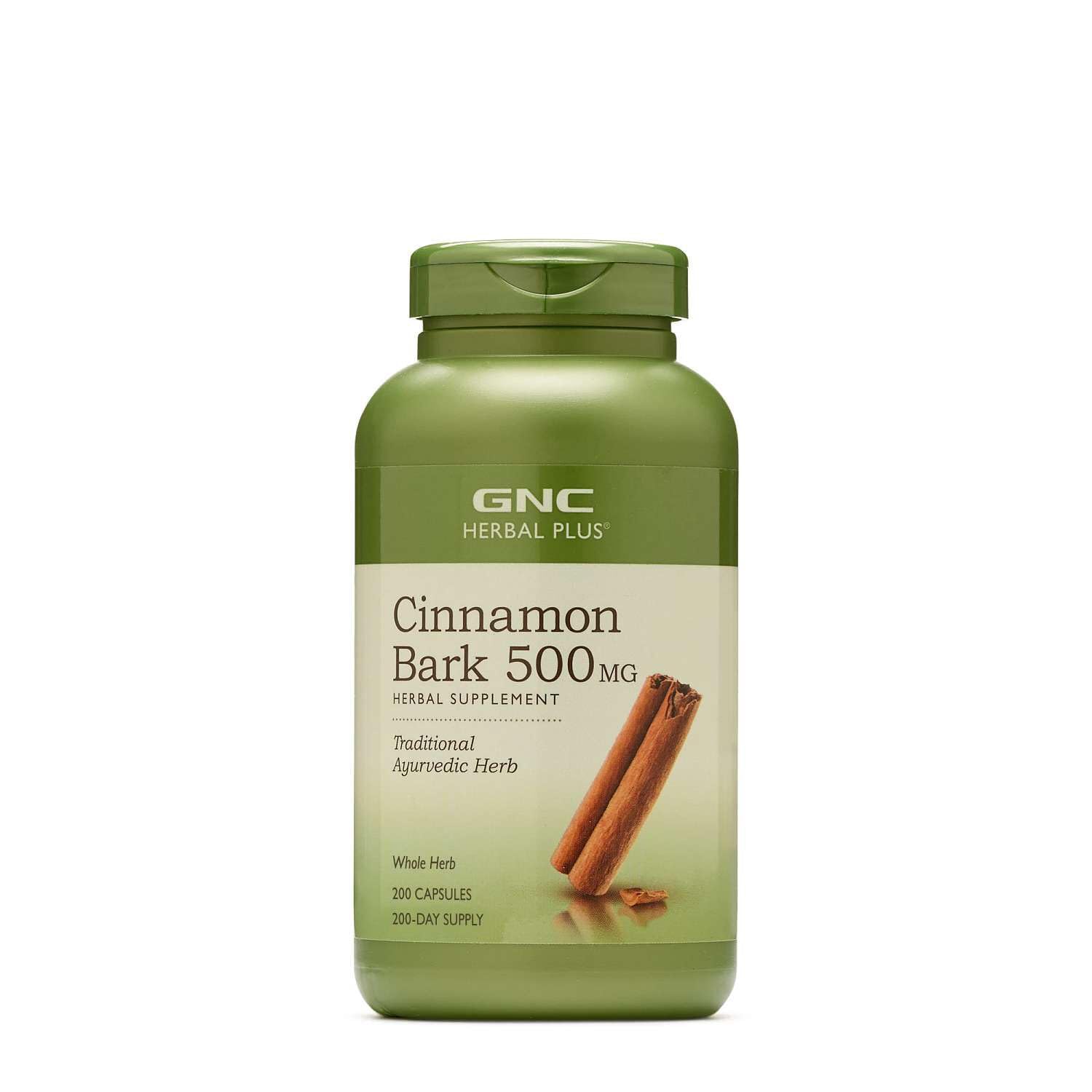 GNC Herbal Plus Cinnamon Bark 500mg Supplement Capsule 200 Count