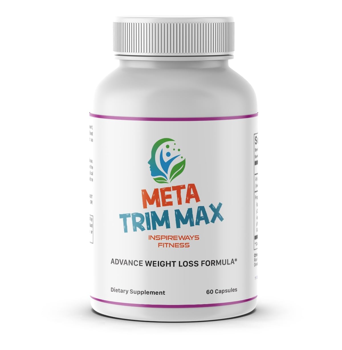 Fitness InspireWays Meta Trim Max Official Premium All Natural Daily Health Support Capsules 60 Count