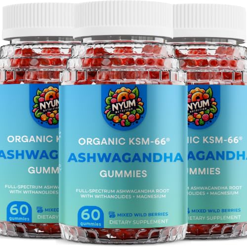 FUCOIDAN FORCE KSM-66 Organic Ashwagandha Gummies, 60 Gummies