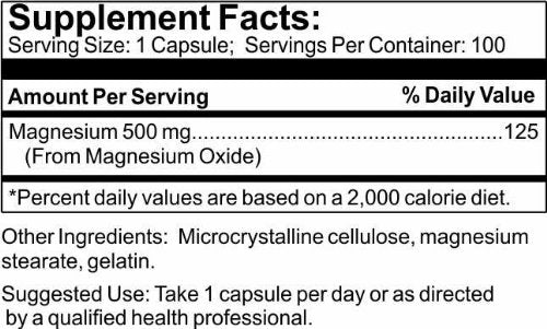 Time Laboratories Magnesium 100 mg Capsules, 1 Count